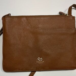 Radley Brown Leather Pockets Crossbody Bag